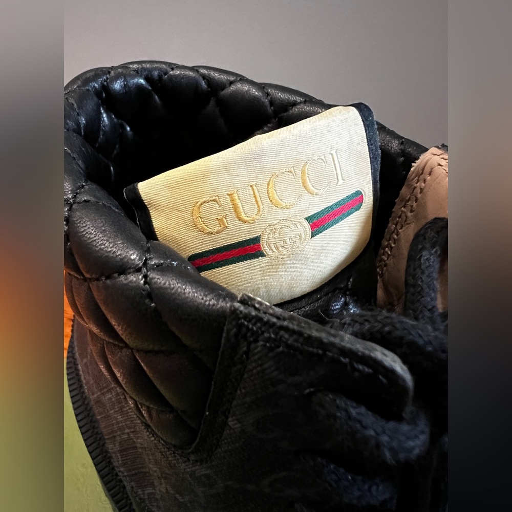 GUCCI Calfskin GG Supreme Combat Boots - Women’s 38/7.5 - Black - Picture 6 of 9